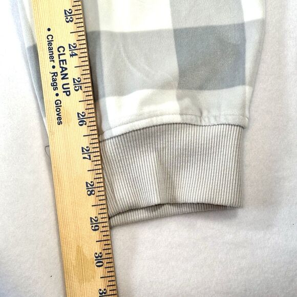 2 Pc Rachel Zoe Pajama Set Gray Plaid Velour Plush Jogger Style Pants - Picture 10 of 12